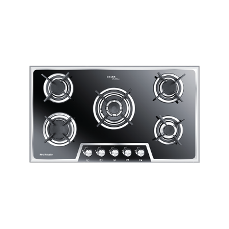 طباخ بلت إن غاز يونيون إير BH5090G-8-IS-SE قياس 90 سم بخمس عيون لون أسود
