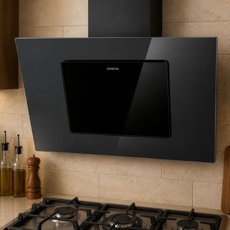 شفاط مطبخ هرمي جينيسن VERUS BLACK قياس 90 سم لون أسود