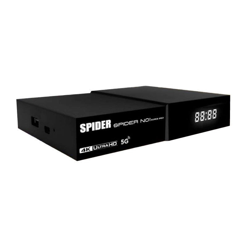 ريسيفر سبايدر NO1 SUPER PRO بدقة 4K ونظام أندرويد لون أسود