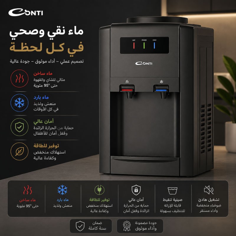 كولر طاولة كونتي اسود WD-T316-B