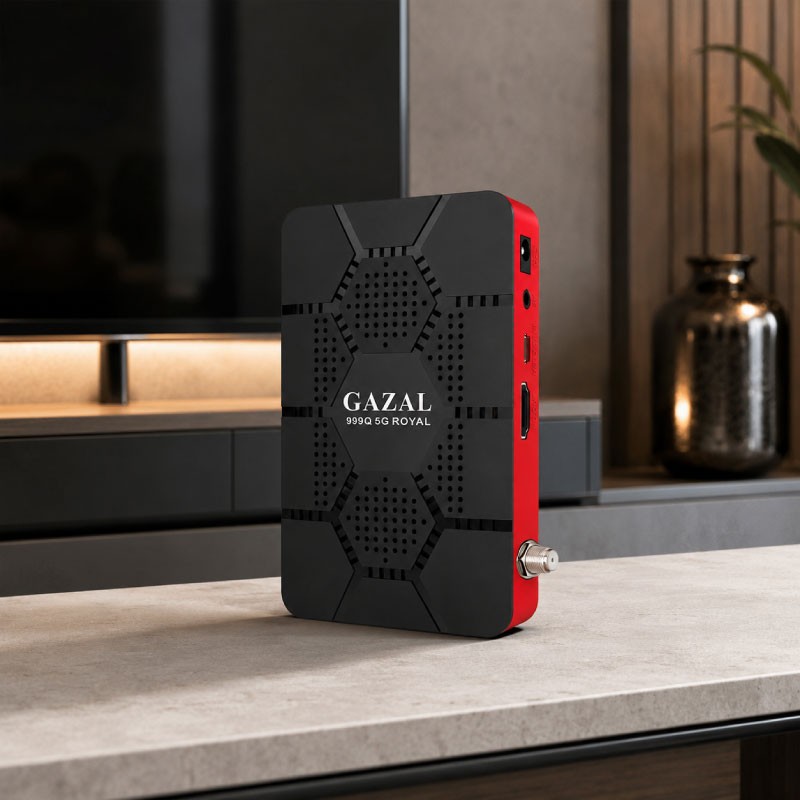 ريسيفر غزال 999Q 5G ROYAL بدقة 4K ونظام أندرويد لون أسود