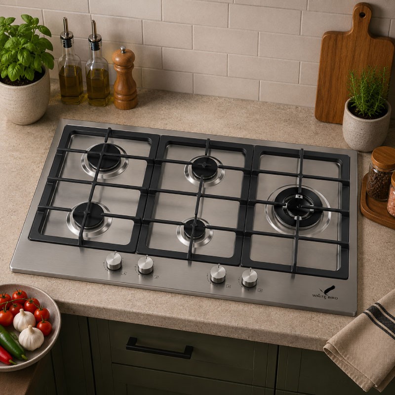 طباخ بلت إن غاز سيفتي ماكس SSG-5/ST MAJESTIC قياس 90 سم 5 عيون ستانلس ستيل