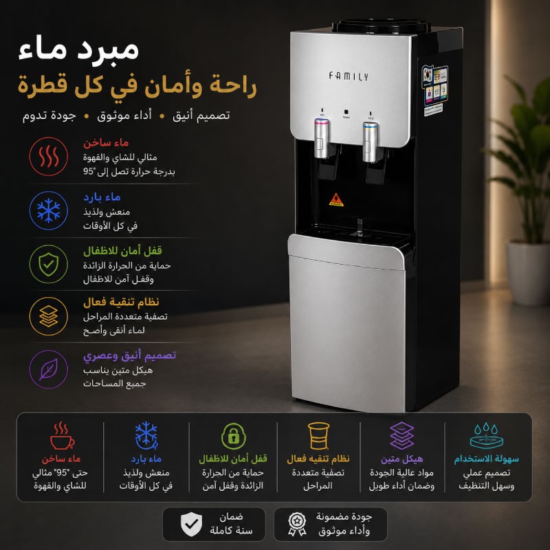 كولر فاميلي ستاند اسود WFD-1050