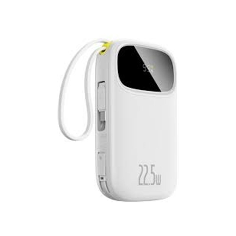باور بانك بيسوس FC31 سعة 10000mAh قدرة 22.5 واط لون أبيض