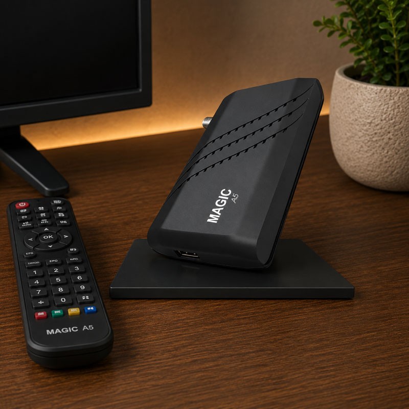 ريسيفر ماجيك MAGIC-A5 بدقة 4K مع 10 اشتراكات IPTV لون أسود